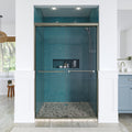 1200 Series 72 in. W x 76 in. H Semi-Frameless Bypass Sliding Shower Doors