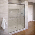 2200 Series 71 in. W x 76 in. H Semi-Frameless Swing Shower Door with Fixed Panel