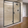 2200 Series 47 in. W x 76 in. H Semi-Frameless Swing Shower Door with Fixed Panel