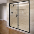 2200 Series 47 in. W x 76 in. H Semi-Frameless Swing Shower Door with Fixed Panel