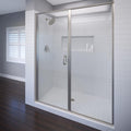 2200 Series 47 in. W x 76 in. H Semi-Frameless Swing Shower Door with Fixed Panel