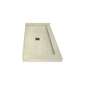 Redi Base® 30 In x 54 In Left Double Threshold Corner Tileable Shower Pan Base with Center Drain