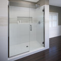 3200 Series 47-9/16 in. W x 72 in. H Frameless Swing Shower Door with Fixed Panel