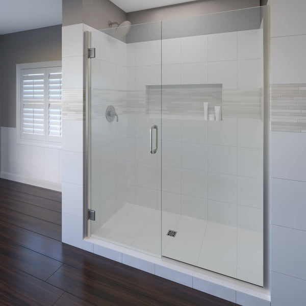 3200 Series 47-9/16 in. W x 76 in. H Frameless Swing Shower Door with Fixed Panel
