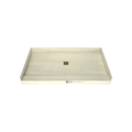 Redi Base® 34 In x 60 In Single Curb Tileable Shower Pan Base with Center Drain