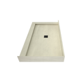 Redi Base® 34 In x 60 In Left Double Threshold Corner Tileable Shower Pan Base with Center Drain