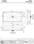 Redi Base® 34 In x 60 In Right Double Threshold Corner Tileable Shower Pan Base with Center Drain