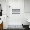 Redi Base® 34 In x 60 In Right Double Threshold Corner Tileable Shower Pan Base with Center Drain