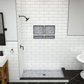 Redi Base® 34 In x 60 In Right Double Threshold Corner Tileable Shower Pan Base with Center Drain