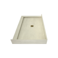 Redi Base® 37 In x 60 In Left Double Threshold Corner Tileable Shower Pan Base with Center Drain