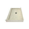Redi Base® 37 In x 60 In Left Double Threshold Corner Tileable Shower Pan Base with Center Drain