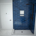 Redi Base® 37 In x 60 In Left Double Threshold Corner Tileable Shower Pan Base with Center Drain