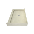 Redi Base® 37 In x 60 In Left Double Threshold Corner Tileable Shower Pan Base with Center Drain
