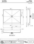 Redi Base® 42 In x 48 In Single Curb Tileable Shower Pan Base with Center Drain