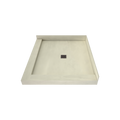 Redi Base® 42 In x 48 In Right Double Threshold Corner Tileable Shower Pan Base with Center Drain