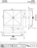 Redi Base® 42 In x 48 In Right Double Threshold Corner Tileable Shower Pan Base with Center Drain