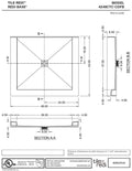 Redi Base® 42 In x 48 In Triple Curb Tileable Shower Pan Base with Center Drain