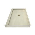 Redi Base® 42 In x 66 In Left Double Threshold Corner Tileable Shower Pan Base with Center Drain