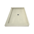 Redi Base® 42 In x 66 In Right Double Threshold Corner Tileable Shower Pan Base with Center Drain