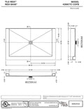 Redi Base® 42 In x 66 In Triple Curb Tileable Shower Pan Base with Center Drain