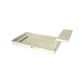 Base'N Bench® 30 In x 60 In Single Curb Shower Pan with Left Drain, Linear Polished Chrome Drain Grate, and Bench