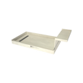 Base'N Bench® 34 In x 72 In Single Curb Shower Pan with Left Drain, Linear Tileable Drain Grate, and Bench