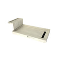 Base'N Bench® 36 In x 60 In Single Curb Shower Pan with Right Drain, Linear Matte Black Drain Grate, and Bench