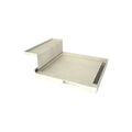 Base'N Bench® 48 In x 60 In Single Curb Shower Pan with Right Drain, Linear WonderFall Tileable Drain Grate, and Bench