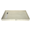 Redi Trench® 30 In x 48 In Single Curb Shower Pan with Left Drain and Linear Polished Chrome Drain Grate