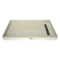 Redi Trench® 33 In x 60 In Single Curb Shower Pan with Right Drain and Linear Polished Chrome Drain Grate
