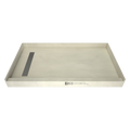 Redi Trench® 34 In x 60 In Single Curb Shower Pan with Left Drain and Linear Tileable Drain Grate