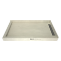 WonderFall Trench® 30 In x 60 In Left Dual Curb Corner Shower Pan with Right Drain and Linear Tileable Drain Grate