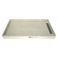 WonderFall Trench® 32 In x 60 In Single Curb Shower Pan with Right Drain and Linear Tileable Drain Grate