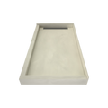 WonderFall Trench® 32 In x 48 In Right Dual Curb Corner Shower Pan with Left Drain and Linear Tileable Drain Grate