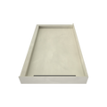 WonderFall Trench® 32 In x 48 In Left Dual Curb Corner Shower Pan with Right Drain and Linear Tileable Drain Grate