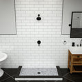 Redi Base® 30 In x 42 In Triple Curb Tileable Shower Pan Base with Center Drain