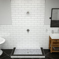 Redi Base® 30 In x 42 In Triple Curb Tileable Shower Pan Base with Center Drain