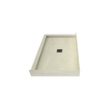 Redi Base® 30 In x 48 In Left Double Threshold Corner Tileable Shower Pan Base with Center Drain