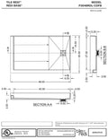 Redi Base® 30 In x 48 In Left Double Threshold Corner Tileable Shower Pan Base with Right Drain