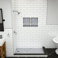 Redi Base® 30 In x 54 In Double Threshold Corner Tileable Shower Pan Base with Left Drain