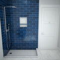 Redi Base® 30 In x 54 In Double Threshold Corner Tileable Shower Pan Base with Left Drain