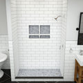 Redi Base® 30 In x 54 In Single Curb Tileable Shower Pan Base with Right Drain