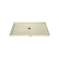 Redi Base® 32 In x 60 In Left Double Threshold Corner Tileable Shower Pan Base with Center Drain