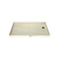 Redi Base® 32 In x 60 In Single Curb Tileable Shower Pan Base with Right Drain 13 In from Back Wall