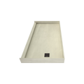 Redi Base® 32 In x 60 In Single Curb Tileable Shower Pan Base with Right Drain 13 In from Back Wall