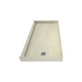 Redi Base® 32 In x 60 In Single Curb Tileable Shower Pan Base with Right Drain 15 In from Back Wall