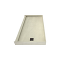 Redi Base® 32 In x 60 In Single Curb Tileable Shower Pan Base with Right Drain 15 In from Back Wall