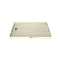 Redi Base® 33 In x 60 In Single Curb Tileable Shower Pan Base with Left Drain 15 In from Back Wall