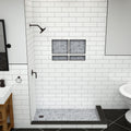 Redi Base® 34 In x 60 In Double Threshold Corner Tileable Shower Pan Base with Left Drain