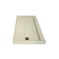 Redi Base® 34 In x 60 In Double Threshold Corner Tileable Shower Pan Base with Left Drain
